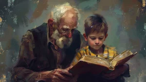 old man reading a memoir